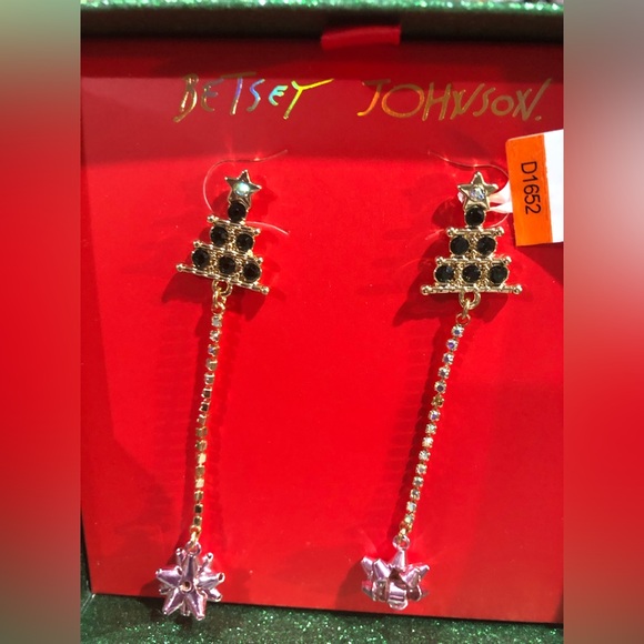 Betsey Johnson gold plated Christmas tree and pink rose gold ornament necklace - Picture 3 of 11